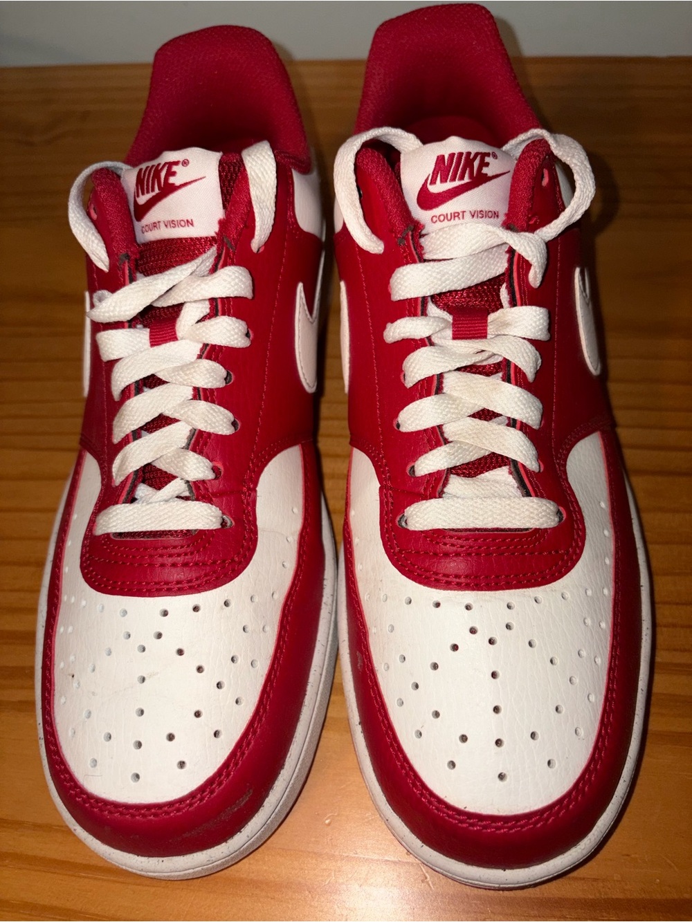 Nike Men’s Court Vision Sneakers - Red & White
